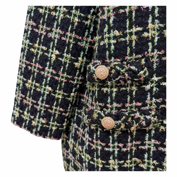 Tuckernuck Womens Tweed Jackie Shift Mini Dress Size 3XL Moss Green Gingham NWT - Picture 6 of 9